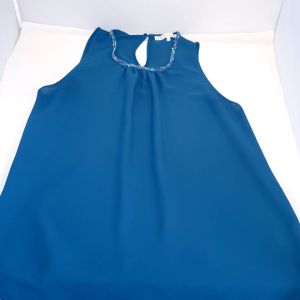 Violet & Claire Drak Blue Blouse